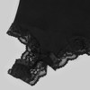 Womens Sleeveless V Neck Spaghetti Lace Trim Bodysuit - 3 of 3