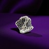 Slickblue Rhodium Brass Ring, AAA Grade CZ Jet and Clear Stones, Elegant Women’s Sizes 5-10 - 2 of 3