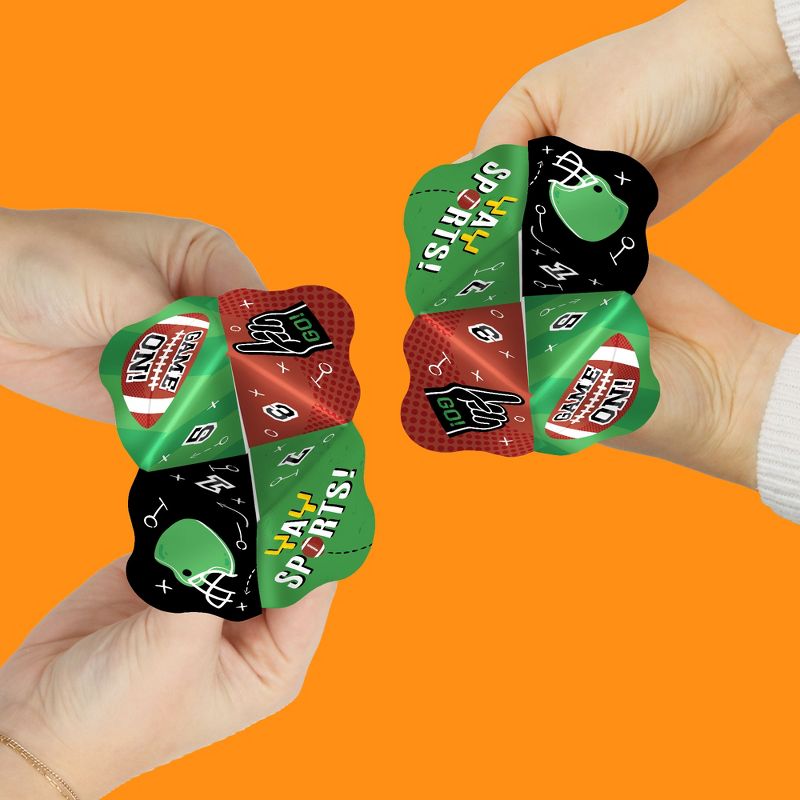 Big Dot of Happiness The Big Game - Football Party Cootie Catcher Game - Prediction Fortune Tellers - Set of 12, 3 of 8