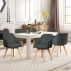 Bekrvio Swivel Dining Chairs with Arm Set of 2 - Modern Linen Upholstered Accent Desk Chairs with Beechwood Legs for Kitchen,Living Room - 4 of 4