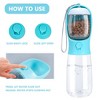 Dog Water Bottle, Portable Pet Travel Bottle with Food Container & Filter - 550ml for Outdoor Walking Hiking - 2 of 4