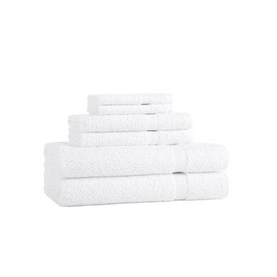 Admiral White and Blue Stripe Cotton/Poly Bath Towels Set