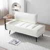 SKRAN Faux Leather Upholstered With side table, 360-degree Swivel tray couch,Window Bench with Metal Legs for Bedroom, Living Room - 2 of 4