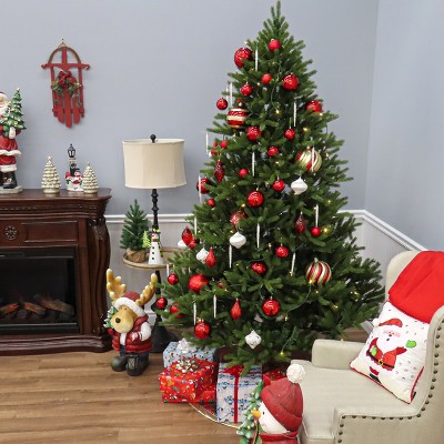 7.5' Green Norway Fir Artificial Christmas Tree with Lights