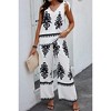 I am a Fashion Junky Floral Knot Shoulder Sleeveless Elastic Waist Sets - 2 of 4