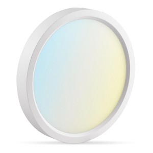 Luxrite 5 Inch LED Flush Mount Ceiling Light, Super Slim 0.7" Thick, 10W 600LM, 5CCT Selectable 2700K - 5000K, Dimmable, Wet Rated, ETL Listed - 1 of 4