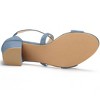 Allegra K Women's Open Toe Crisscross Buckle Ankle Strap Block Heel Sandals - 4 of 4