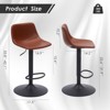 Sapphtopaz Modern Bar Stools Set of 2 with Low-Back Adjustable Height PU Upholstered Counter Stools with Footrest Barstools for Kitchen Island - 3 of 4