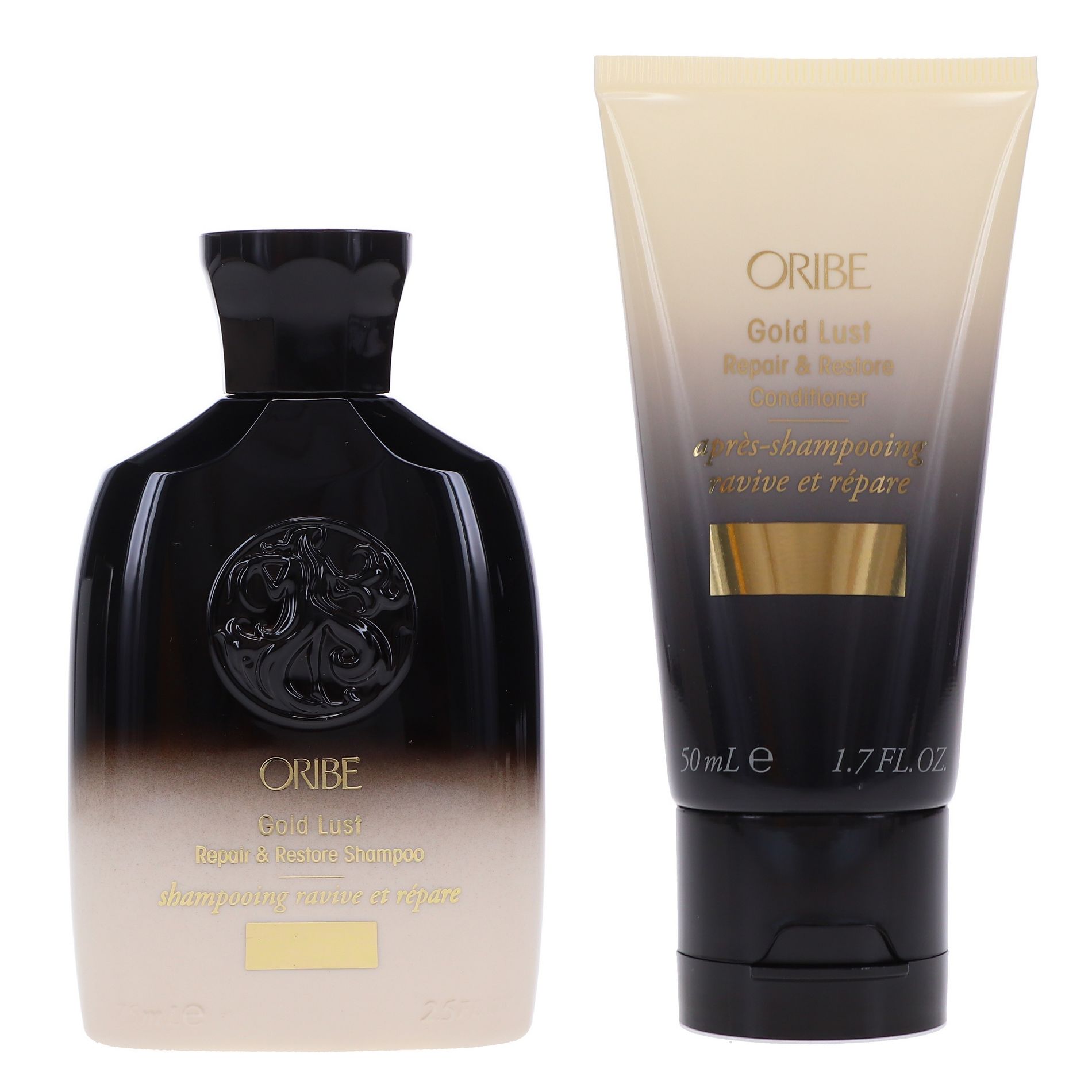 Oribe Gold Lust Repair & Restore Shampoo 2.6 oz & Conditioner 1.7 oz Combo Pack