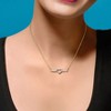 Everly Jewelry - Two-Tone 10K Yellow and White Gold 3/8ct TGW White Topaz Heart Center Bar Necklace - 4 of 4
