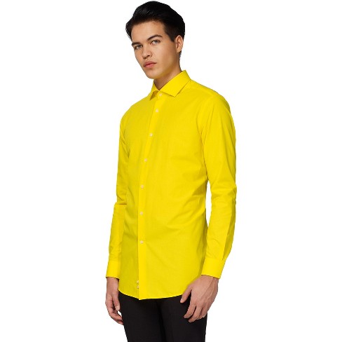 OppoSuits Men's Shirt - Yellow Fellow - Yellow - Size: M