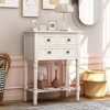 CAVINAS 23.7 inch Rectangle Console Table with 3 Storage Drawers,Mid-Century Entryway Table with Bottom Shelf for Living Room,Hallway,Ivory White - 2 of 4
