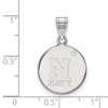 Black Bow Jewelry 14k White Gold Navy Midshipmen NCAA Medium Pendant - 2 of 3