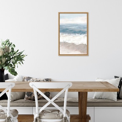 Eva Watts Coastal Beach Waves Canvas Wall Art Print