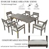 7-Piece Acacia Wood Patio Dining Set With Extendable Dining Table,Patio Dining Set With Wood Frame,Outdoor Furniture -Maison Boucle - 4 of 4