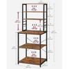 VASAGLE Coffee Bar, Bakers Rack for Kitchen with Storage, 6-Tier Kitchen Shelves with 6 Hooks, Microwave Stand, Industrial - 4 of 4