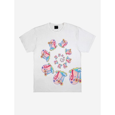 Spongebob Squarepants Gary Spiraling Crew Neck Short Sleeve White T-shirt