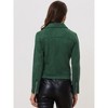 INSPIRE CHIC Women's Zip Up Faux Suede Biker Moto Jacket - 4 of 4