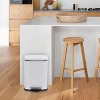 Stainless Steel Trash Can with Lid – Soft Close Step-On Pedal, Fingerprint-Resistant, Ideal for Kitchen or Bathroom - 3 of 4