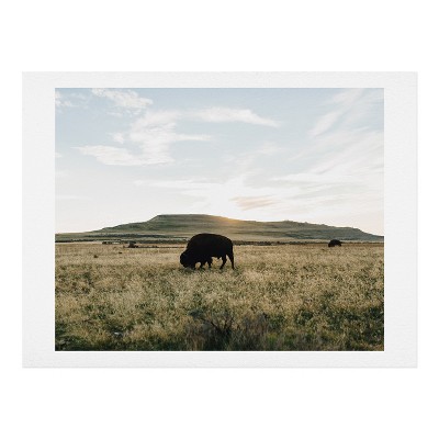 Chelsea Victoria Buffalo Sunset Art Print Unframed Wall Poster Green - Deny Designs
