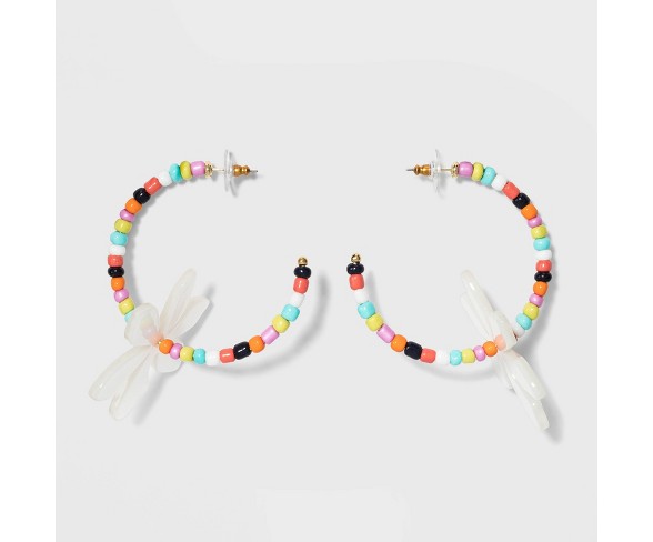 SUGARFIX by BaubleBar Blooms Beaded Hoop Earrings