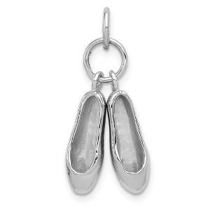 Black Bow Jewelry 14k White Gold 3D Moveable Ballet Slippers Pendant - 1 of 4