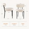 FURNIinspire Dining Chairs Comfort Cushion Steel Frame Dining Room Chair With Upholstered Backrest, Armless Dining Chair, Beige, 22"*20"*32" - 3 of 4