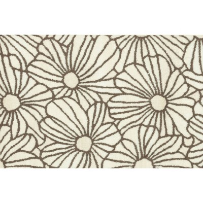 Maples 2'x3' Outline Floral Washable Accent Rug Ivory