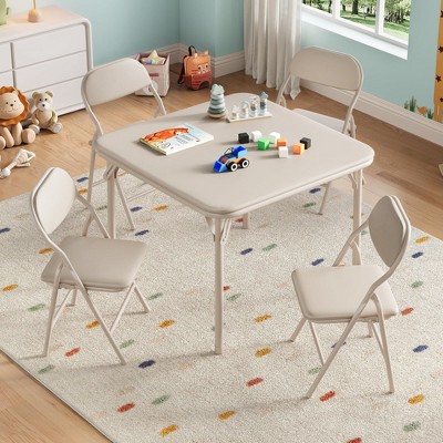 3 Piece Boys Girls Folding Table and Chairs Set, Activity Table and Chairs Set