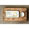 Storied Home Stoneware Plate & Small Round Dish with Fish Print White 2pc: Nautical Coastal Beach Style, Dishwasher-Safe - 3 of 4