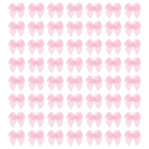 Unique Bargains Craft DIY Gift Packaging Accessories Satin Mini Flower Bows - 1 of 4