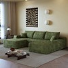 MAYEERTY 135" Cloud Sofa + Ottoman Green - 135" Green + Ottoman, Corduroy, No Assembly, Fits Apartment - 3 of 4