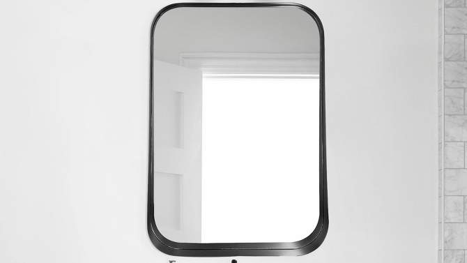 20&#34; x 28&#34; Thin Raised Lip Metal Framed Rectangle Accent Mirror Black - Head West, 2 of 9, play video