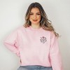 Simply Sage Market Women's Graphic Sweatshirt Embroidered Pink Bouquet - 2 of 4