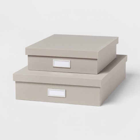Canvas Desk Storage Box Set Of 2 Gray - Brightroom™ : Target