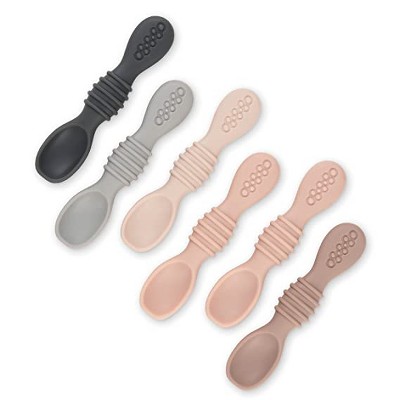 Simka Rose Silicone Baby Spoons Self Feeding 6 Months - First Stage Infant  Spoons for Babies & Toddlers- Baby Led Weaning Spoons Set of 6- Easy on