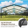 Heynemo 20x20 FT Metal Carport for 2 Cars, Heavy Duty Canopy Carport with Updated Roof & Enhanced Base, Garage Vertaile for RV Car, Truck, Grey - 3 of 4