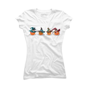 Junior's Design By Humans Halloween pumpkins By rabbitswork T-Shirt - 1 of 3