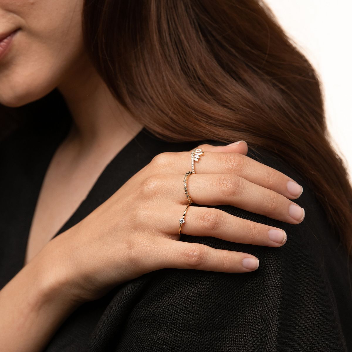 Bearfruit Jewelry Thin Crystal Band Ring - thumbnail 9