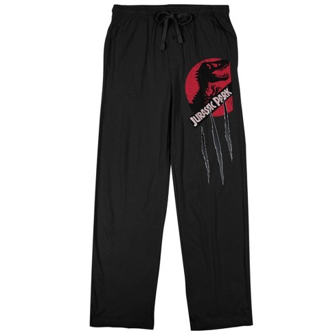 Jurassic Park Slash Logo Men's Black Sleep Pajama Pants-small : Target