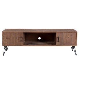 TIRAMISUBEST Industrial Reclaimed Wood TV Stand with Storage Cabinet - Natural Finish Media Console for Living Room - 1 of 4
