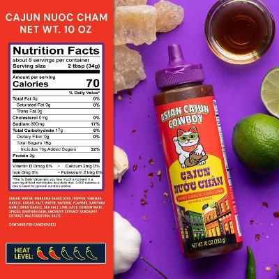 Asian Cajun Cowboy Nuoc Cham Sweet Garlic Chili Lime Dipping Sauce - 10oz