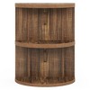Resenkos Sofa Side End Table, End Table, Couch Table,3-Tier Half-Round End Table, Semi-circular Side Table for Living Room,Brown - 2 of 4