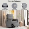Coolbibila-360° Swivel Theater Recliner Chair,Linen Upholstered Manual Recliner Chair,Rocking Chair With 2-Removable Pillows, Baby Nursery Chair - 3 of 4