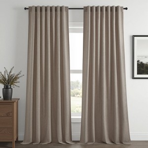Topfinel Linen Semi Sheer Curtains