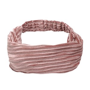 Unique Bargains Women's Horizontal Stripes Wide Fabric Headband 1 Pc - 1 of 4