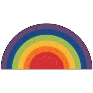 Carpets for Kids Rainbow Rows Seating Classroom Rug, Semi Circle, 6' x 12' - 1 of 4