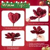 COZONY 24PCS Velvet Poinsettia Flowers with Glitter, 6.3 Inch Artificial Christmas Flowers for Wreaths Crafts Centerpieces Holiday Decor - 2 of 4