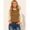 INSPIRE CHIC Women's Faux Suede Casual Sleeveless Biker Vest Jacket - 2 of 4