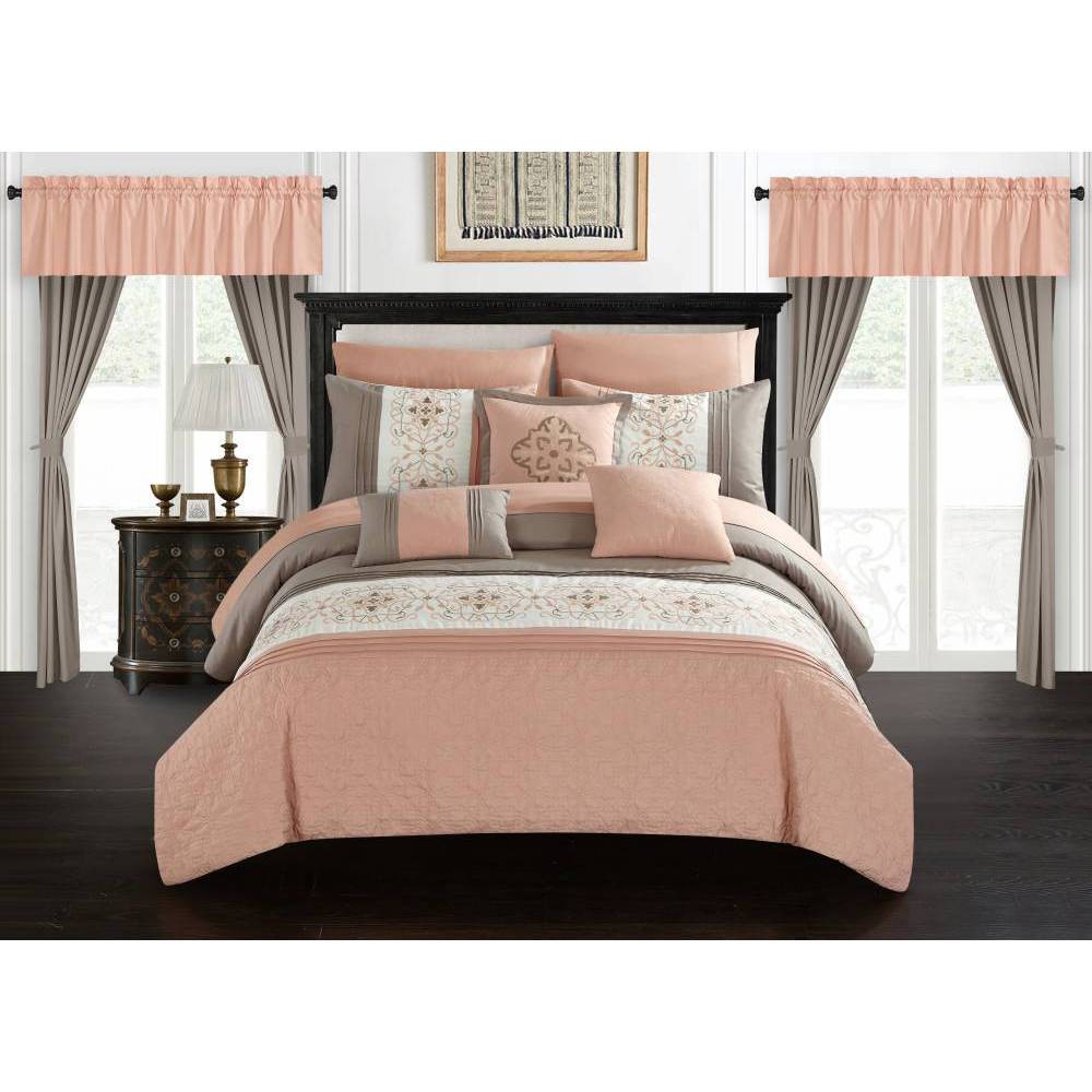 Chic Home King 20pc Herta Bed in a Bag Comforter Set Coral For Sale